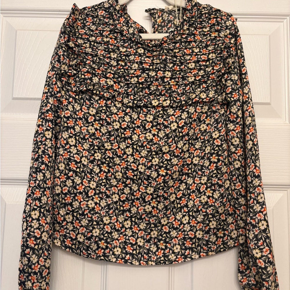Copper Key Black Floral Kids Blouse